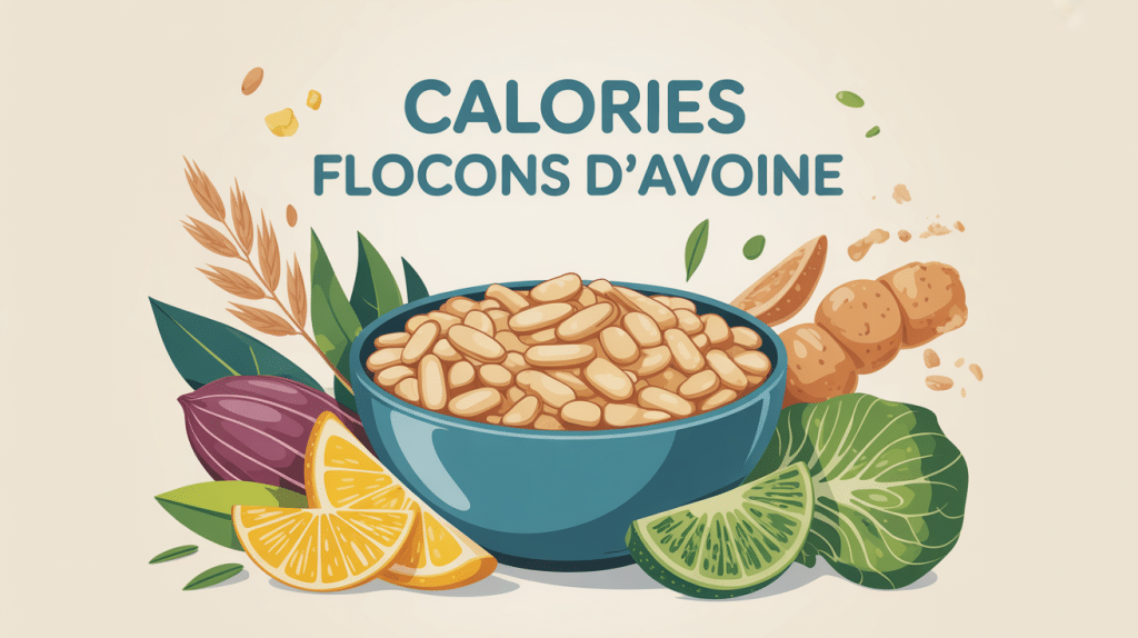 calorie flocon d avoine bol et nutriments en vectoriel