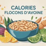 calorie flocon d avoine bol et nutriments en vectoriel