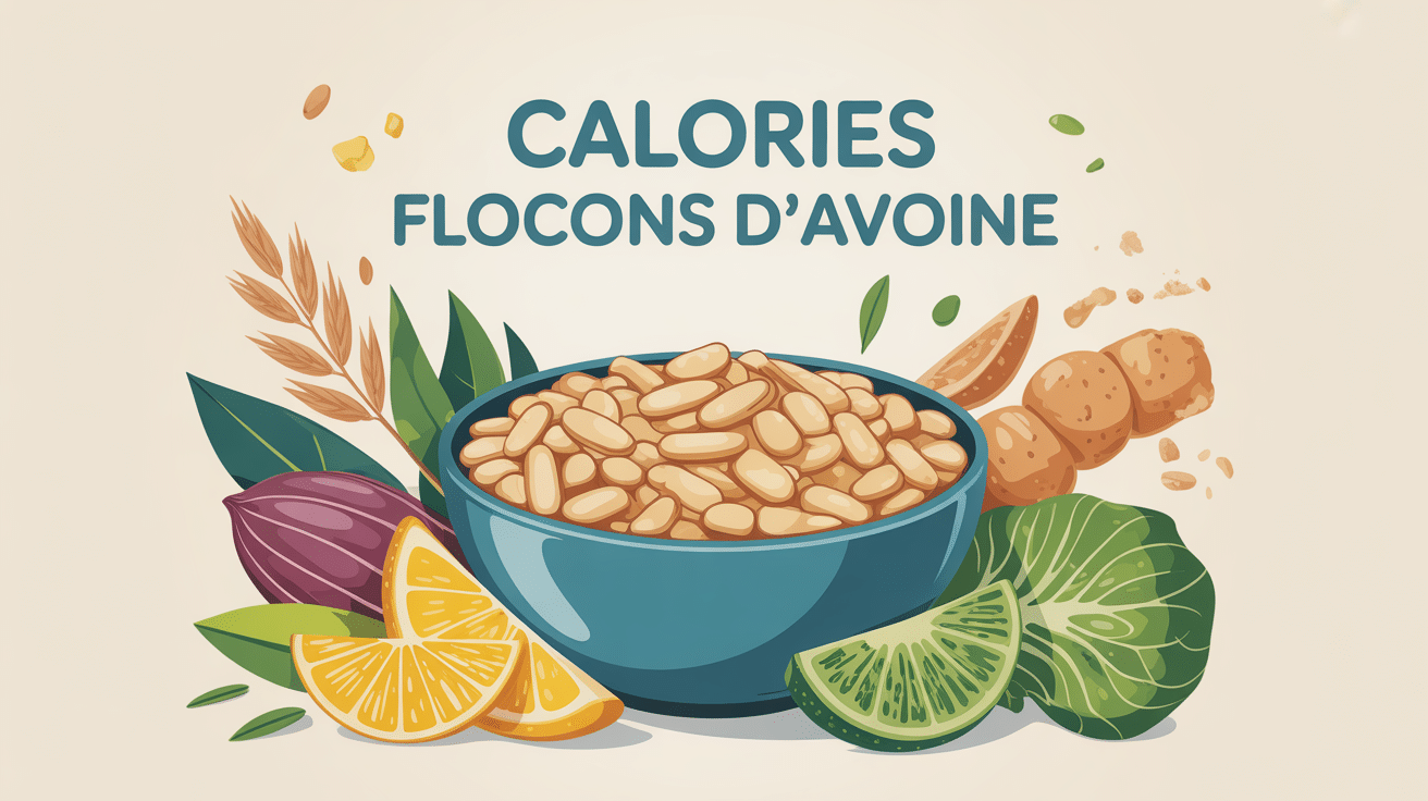 calorie flocon d avoine bol et nutriments en vectoriel