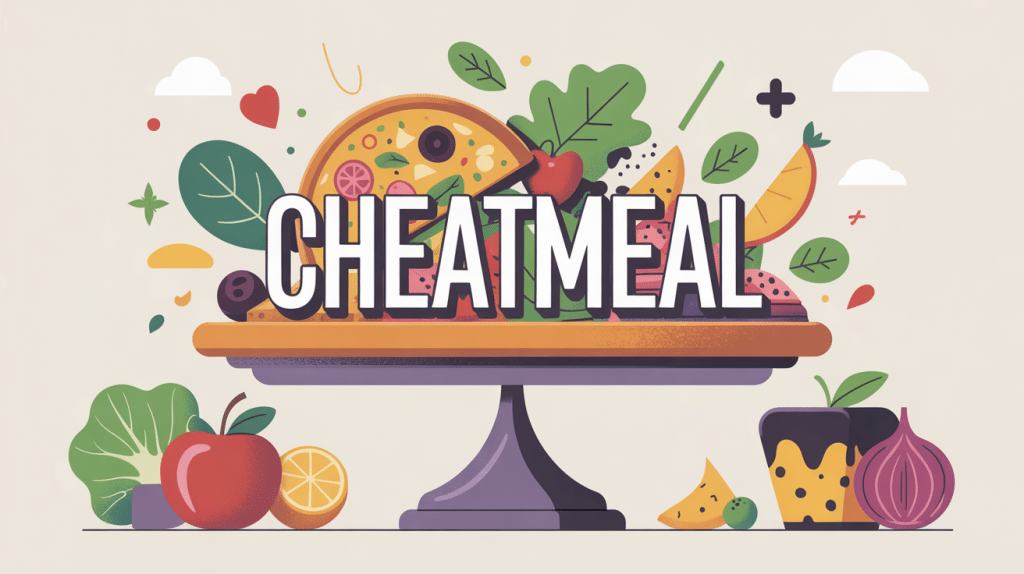cheatmeal illustration assiette balance aliments