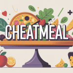 cheatmeal illustration assiette balance aliments