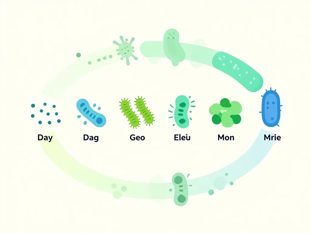 Schéma du temps nécessaire pour reconstituer la flore intestinale