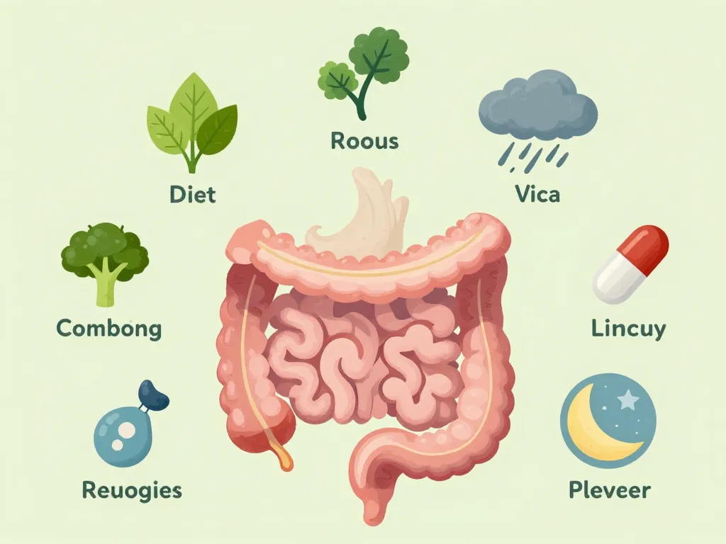 Visuel des facteurs qui influencent la reconstitution de la flore intestinale