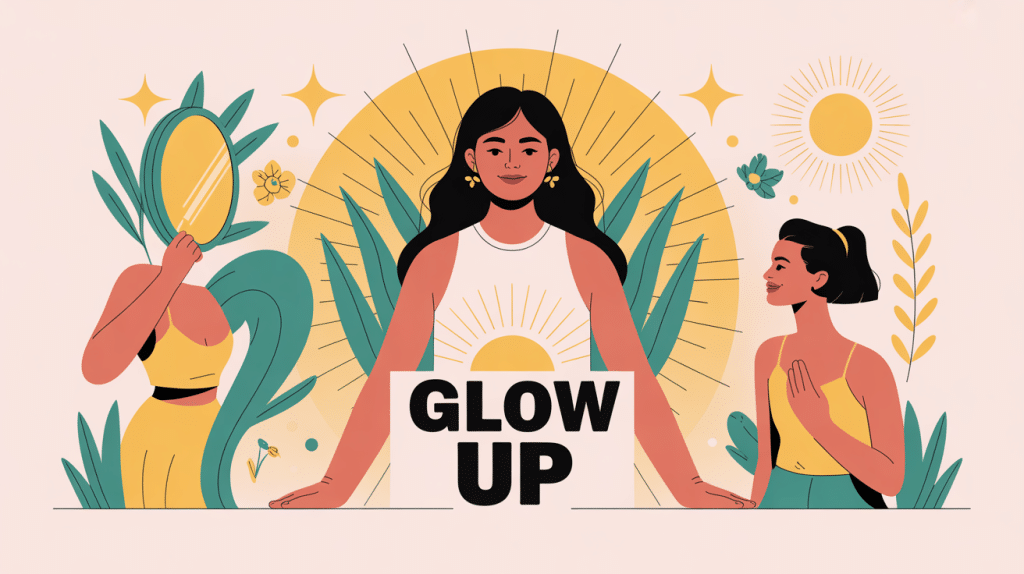 illustration comment glow up bien-être physique mental