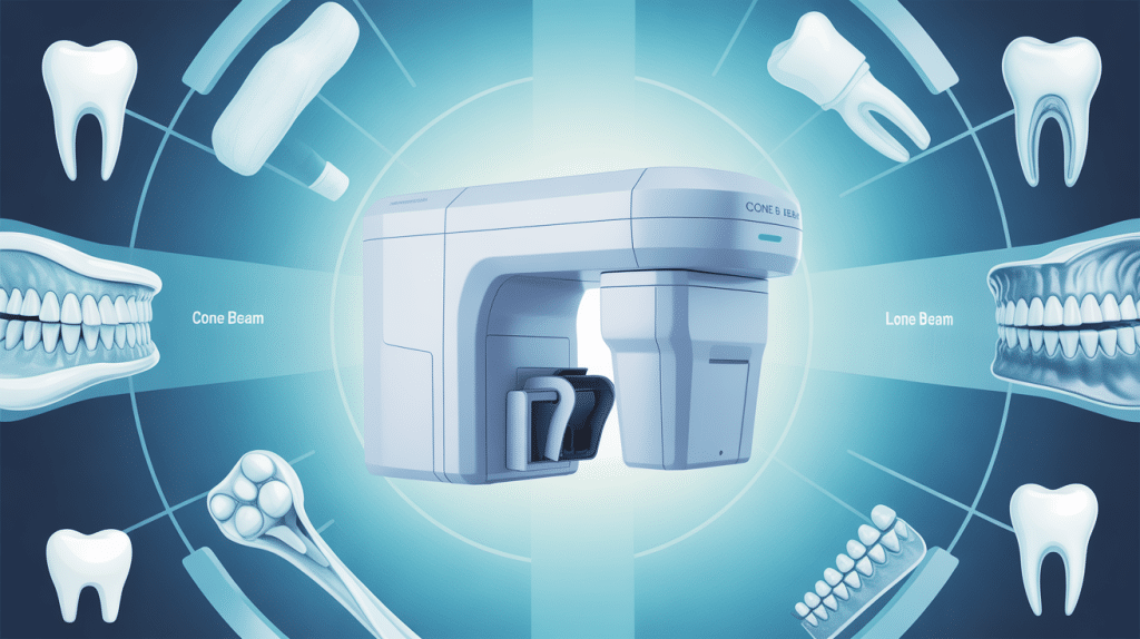 cone beam illustration vectorielle appareil et anatomie dentaire
