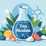 Illustration carafe et minéraux eau alcaline