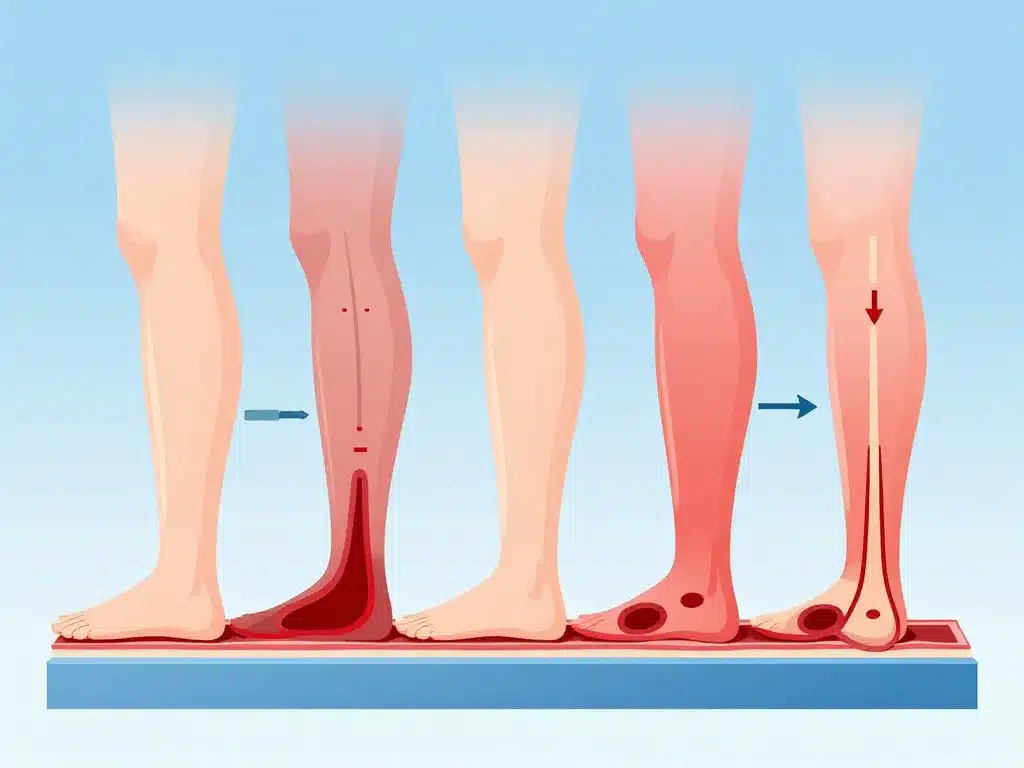 diagramme évolution symptômes en combien de temps évolue une phlébite