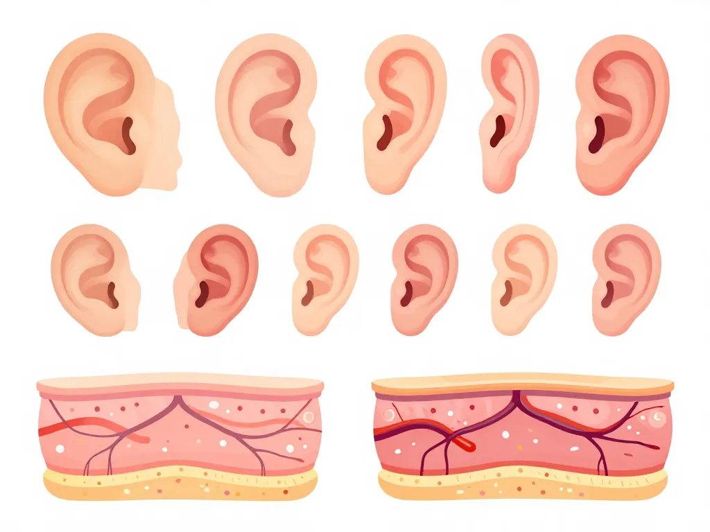diagramme types lobes oreille anatomie