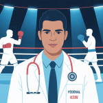 medecin federal ksw sur ring avec athletes