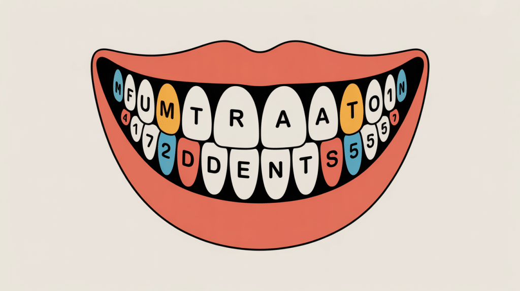 Schéma quadrants bouche numero des dents
