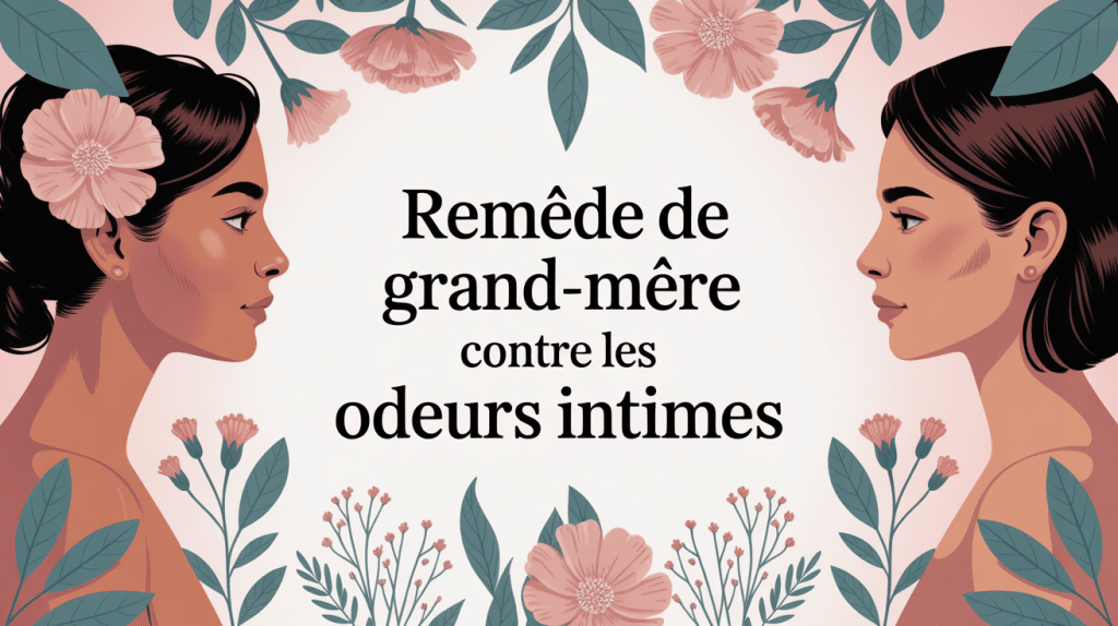 remède de grand-mère contre les odeurs intimes illustration féminine et fleurs