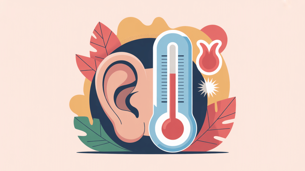 illustration thermomètre auriculaire ambiance chaleureuse