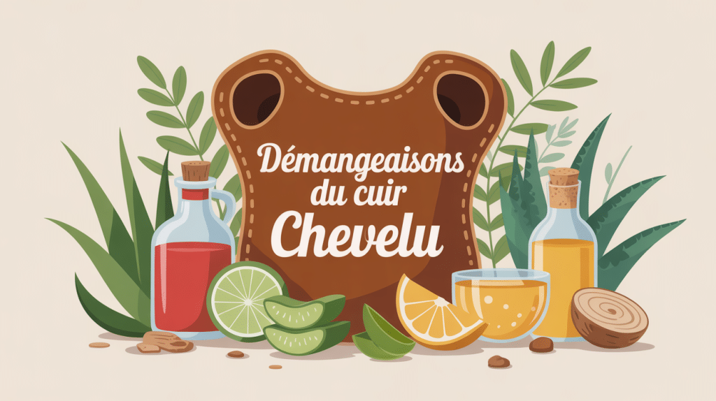 truc de grand-mère contre démangeaisons cuir chevelu dessin ingrédients naturels