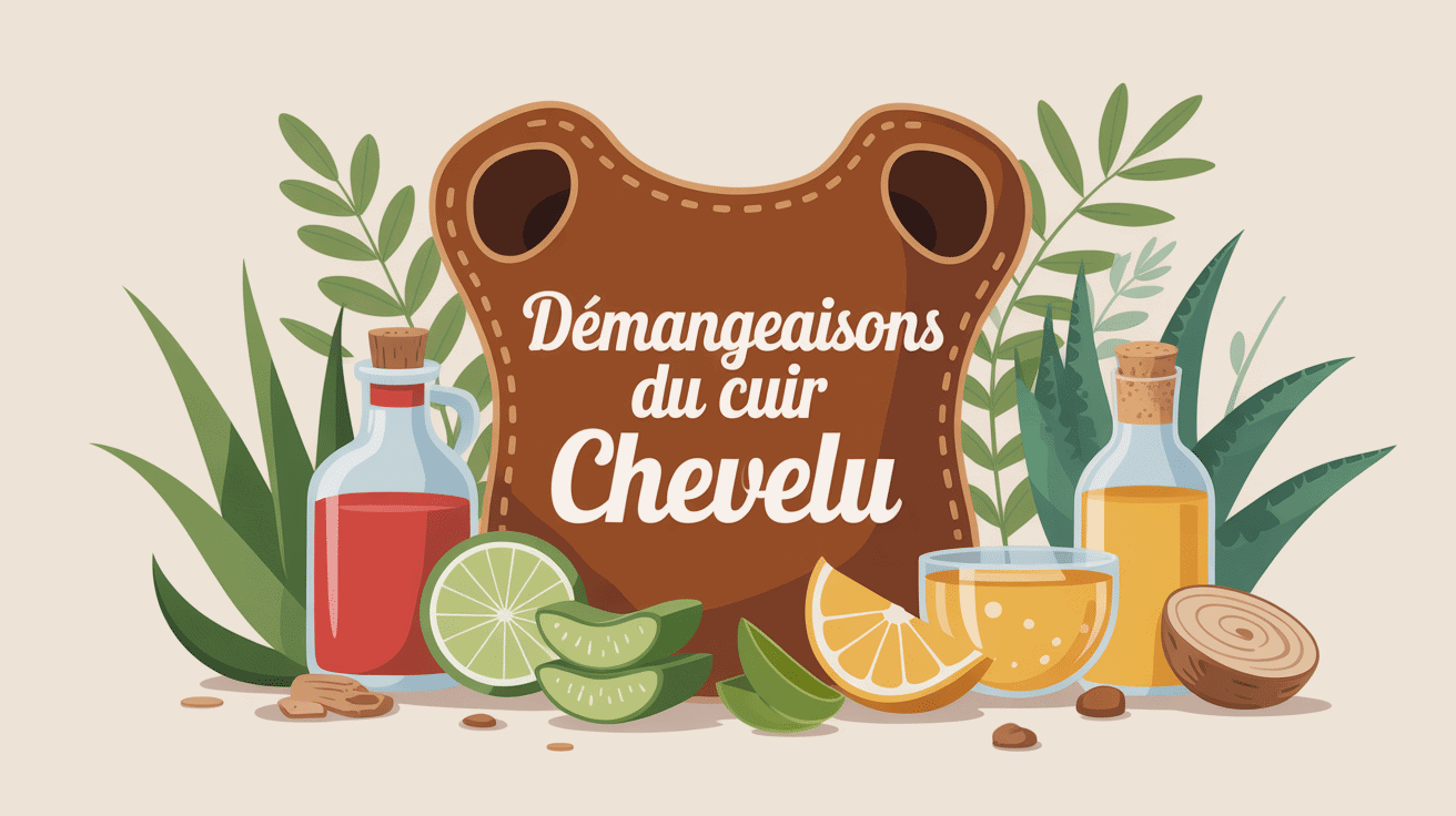 truc de grand-mère contre démangeaisons cuir chevelu dessin ingrédients naturels