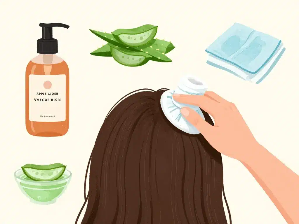 truc de grand-mère contre démangeaisons cuir chevelu remèdes rapides illustration