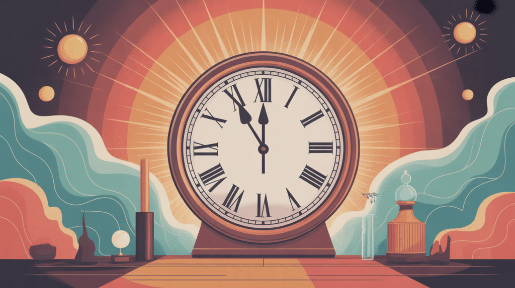 11h55 signification illustration horloge aura lumineuse