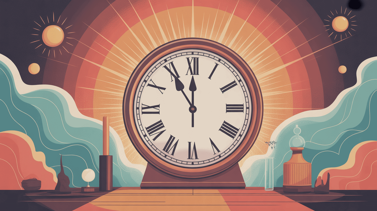 11h55 signification illustration horloge aura lumineuse