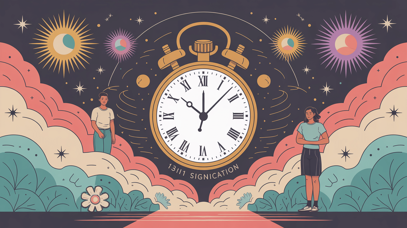 13h11 signification horloge stylisée symbolique