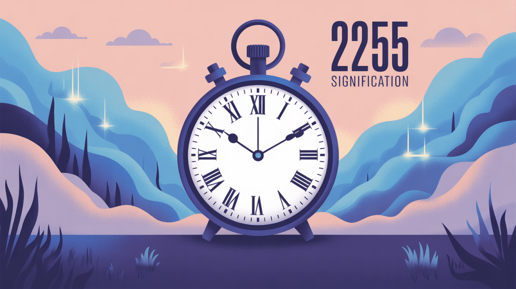 22h55 signification horloge stylisée transformation introspection