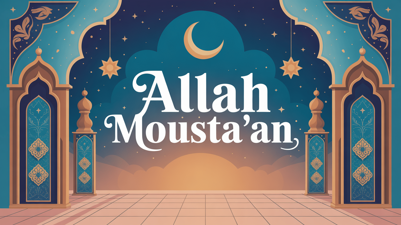 allah mousta'an image spiritualité et patience décor islamique