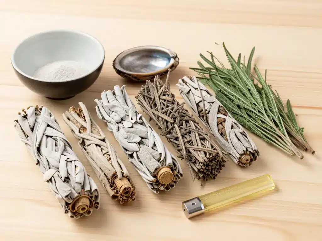 sauge à bruler accessoires rituel scène produit