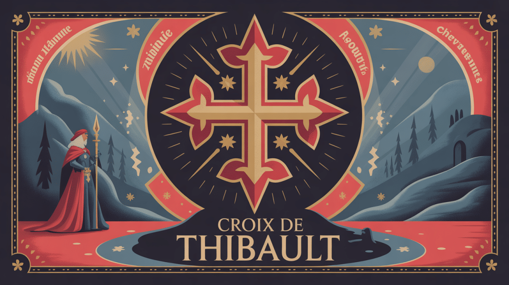 croix de thibault stylisée, symbolisme médiéval et ésotérique