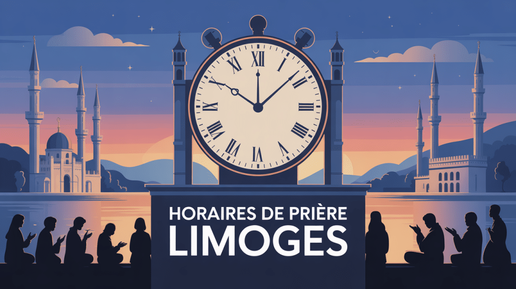 heure de prière limoges visuel mosquée et horloge