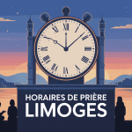 heure de prière limoges visuel mosquée et horloge