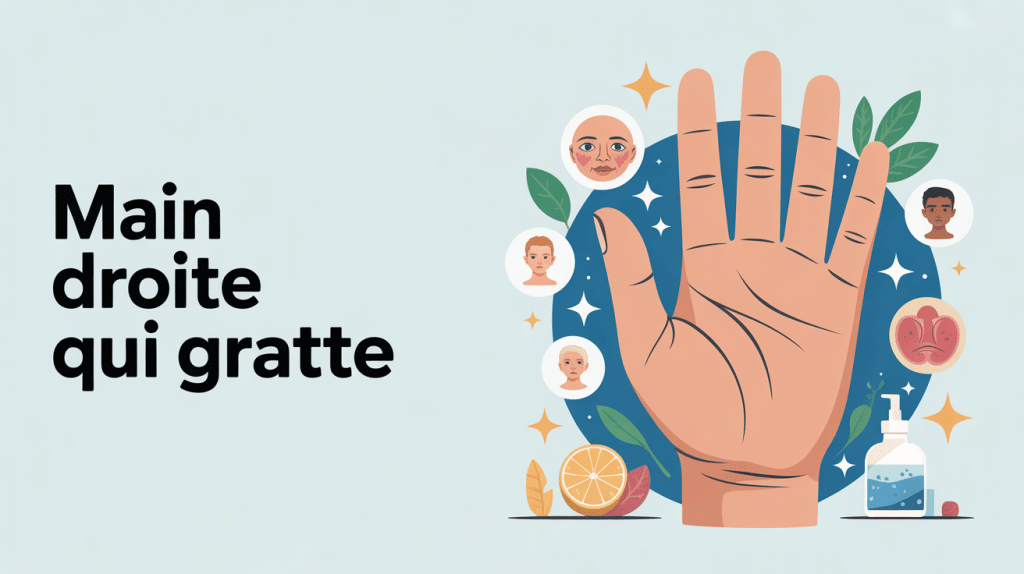 main droite qui gratte illustration médicale et apaisante