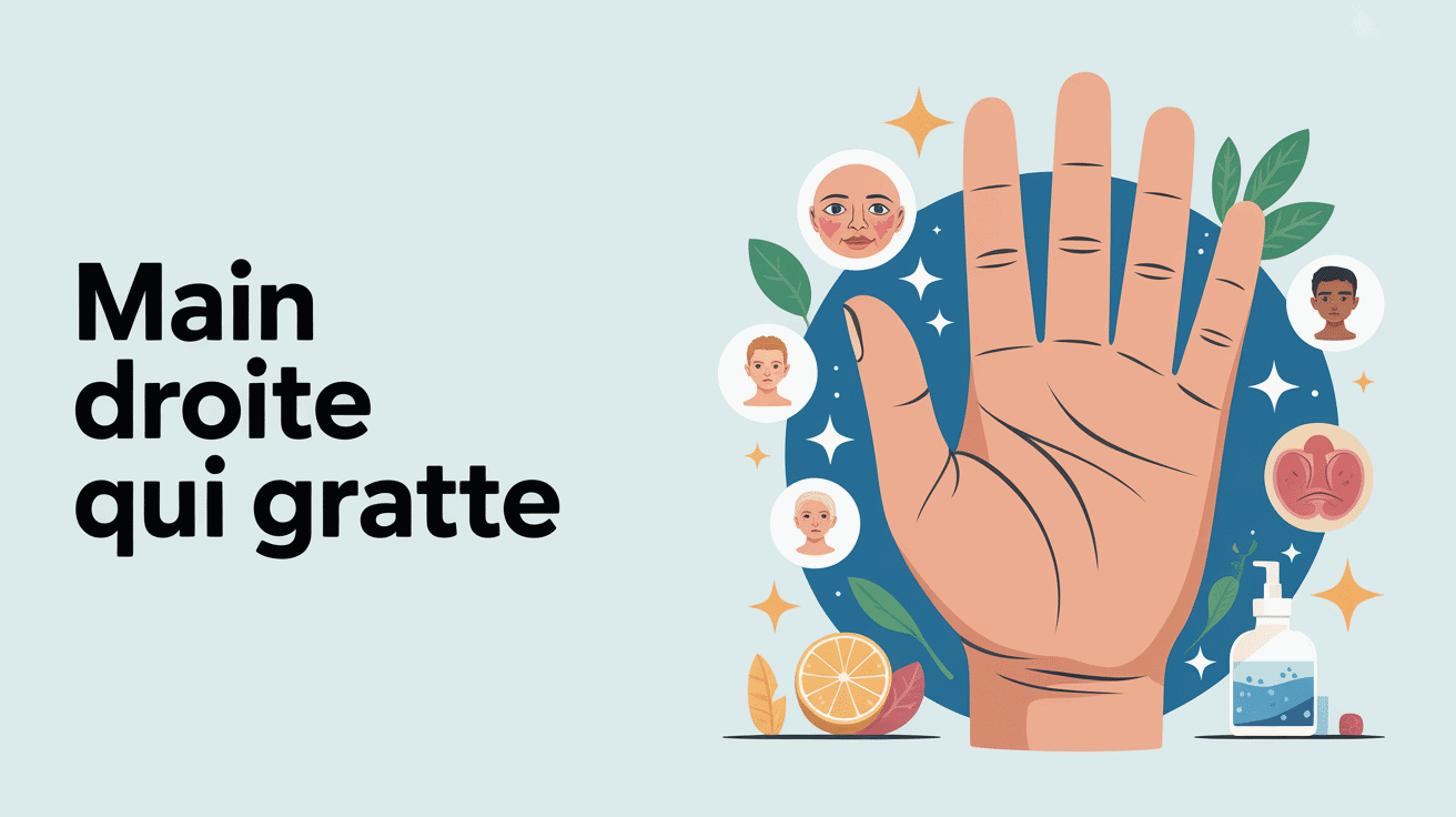 main droite qui gratte illustration médicale et apaisante