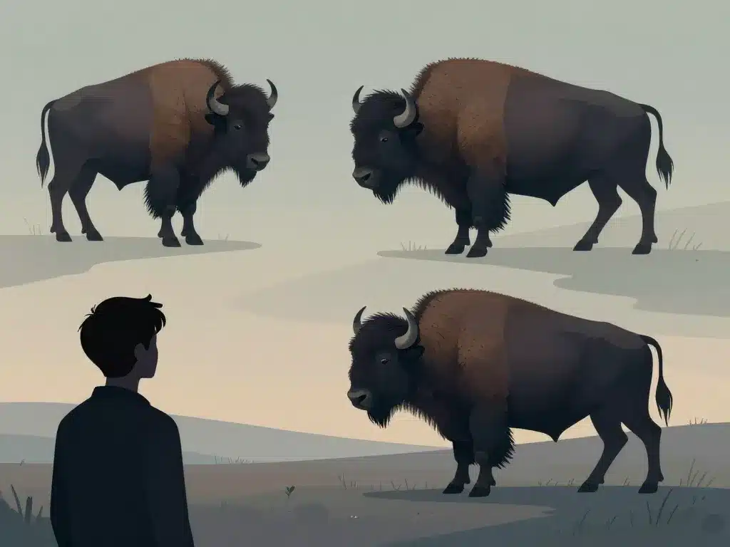 rever de bison scenarios bison calme troupeau charge