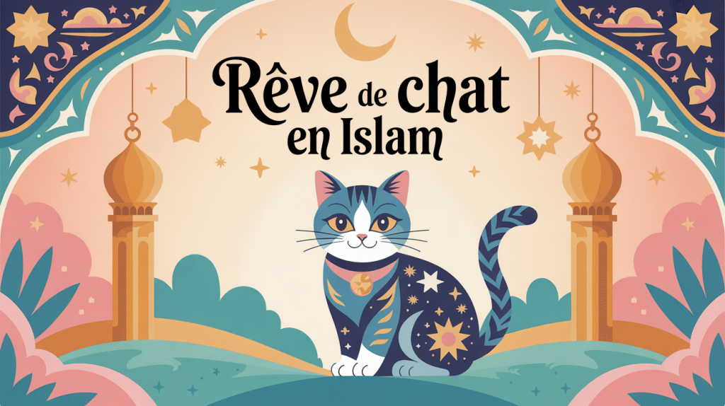 illustration rêve de chat en islam ambiance spirituelle