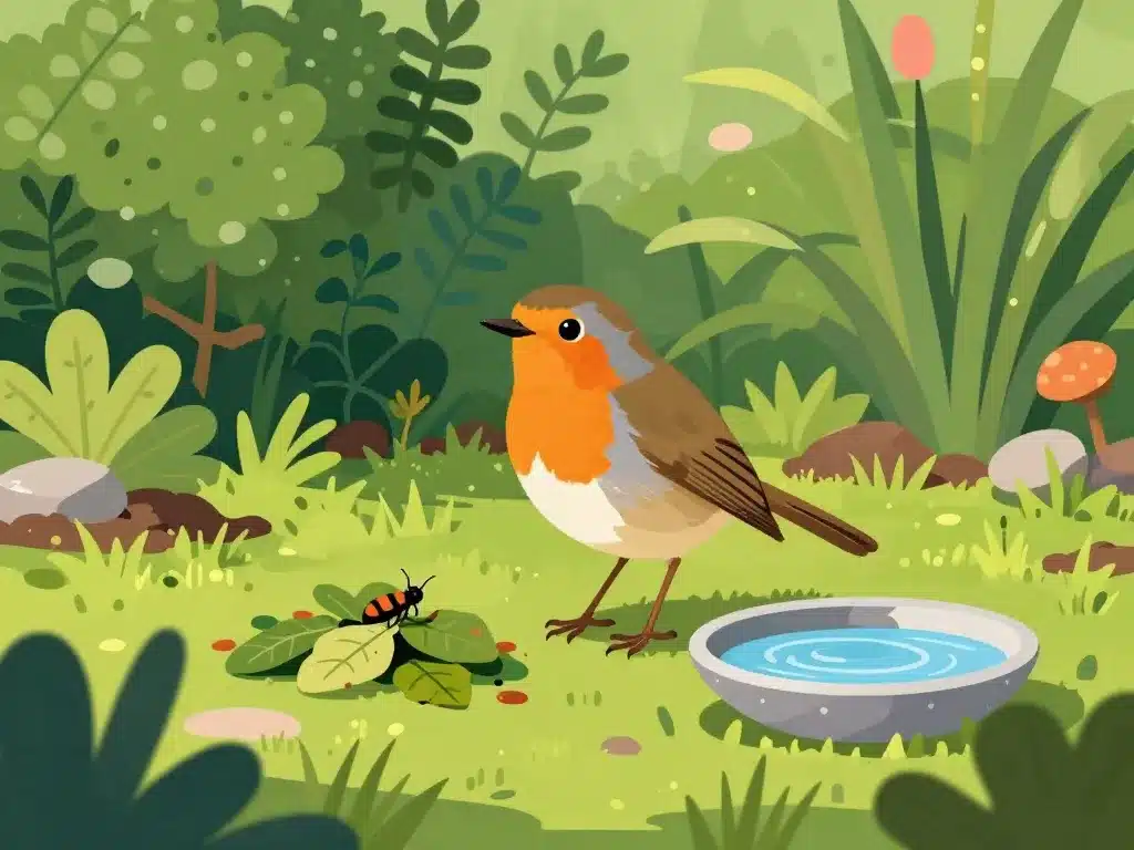 Rouge-gorge dans mon jardin signification habitat jardin écologique