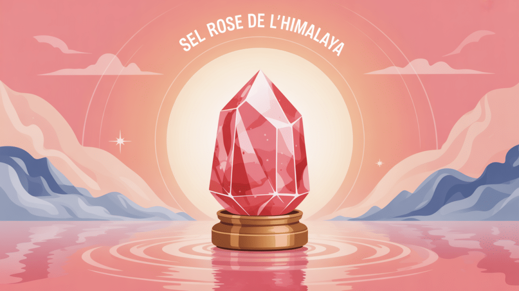 sel rose de l'himalaya vertus spirituelles illustration cercle lumineux