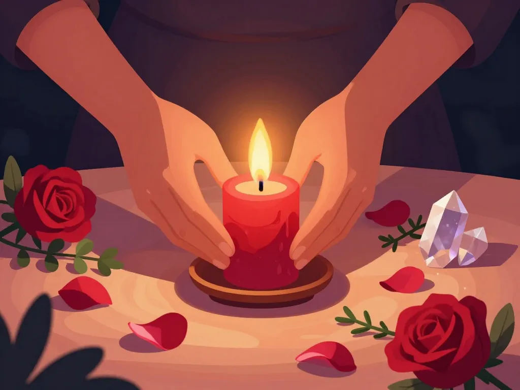 illustration signification bougie rouge rituels amour protection