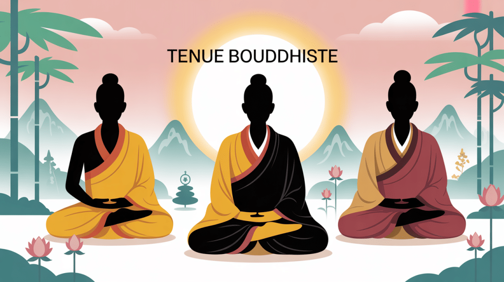 illustration vectorielle tenues bouddhistes traditions