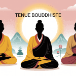 illustration vectorielle tenues bouddhistes traditions