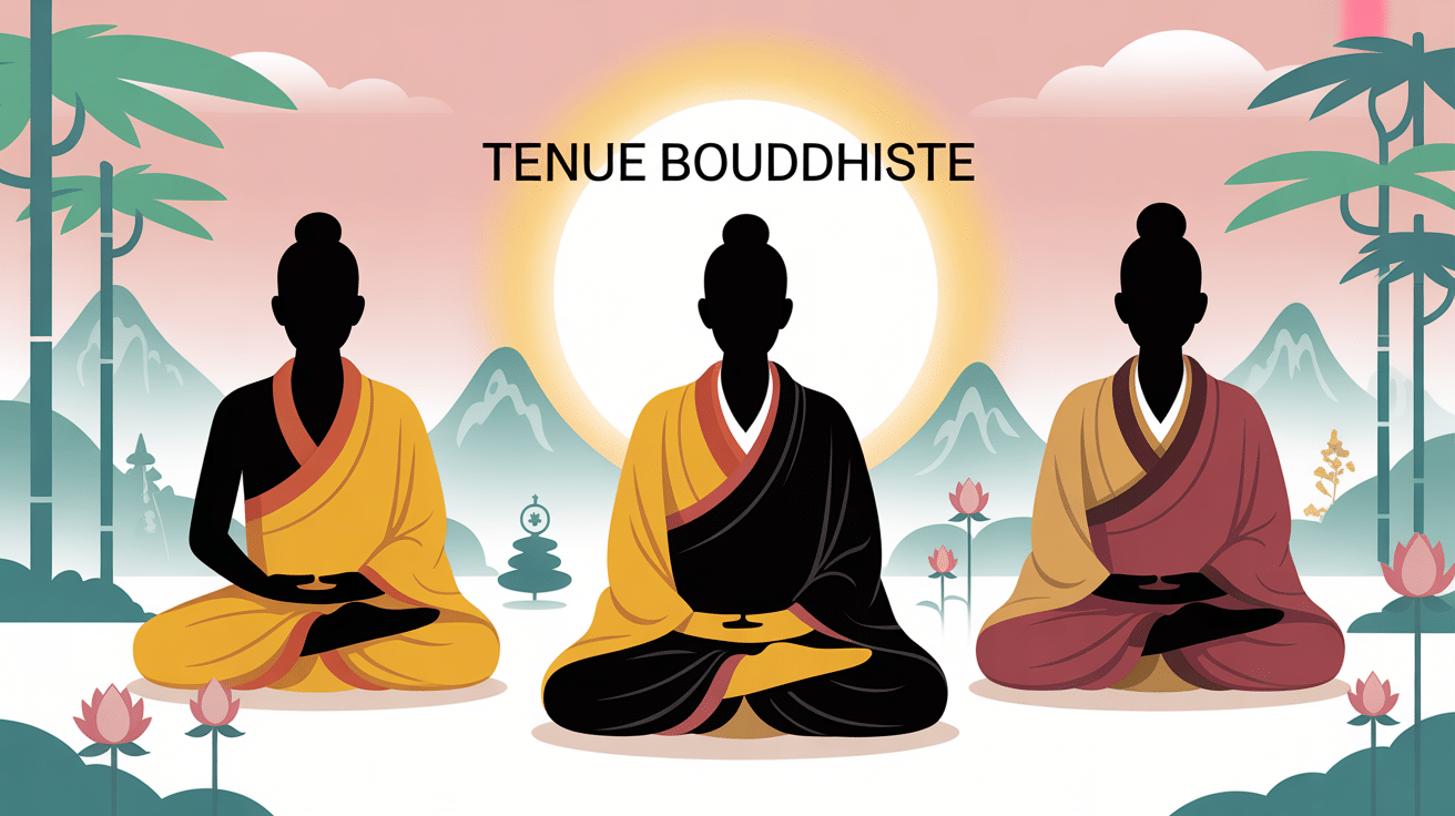 illustration vectorielle tenues bouddhistes traditions