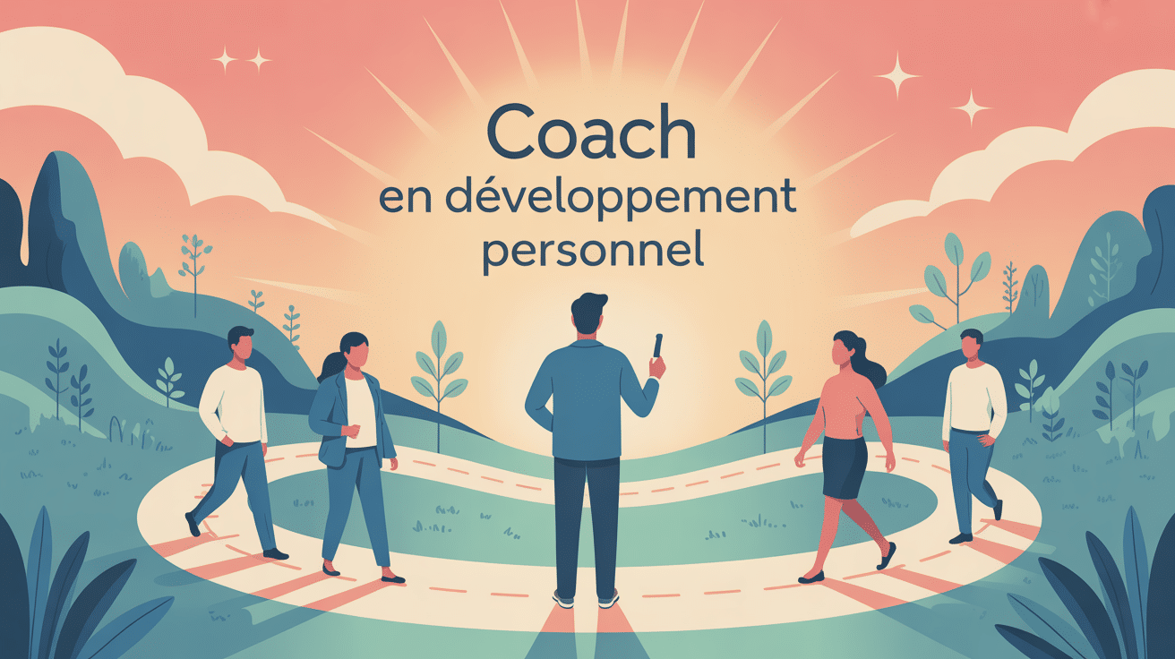 comment devenir coach en développement personnel illustration vectorielle parcours accompagnement