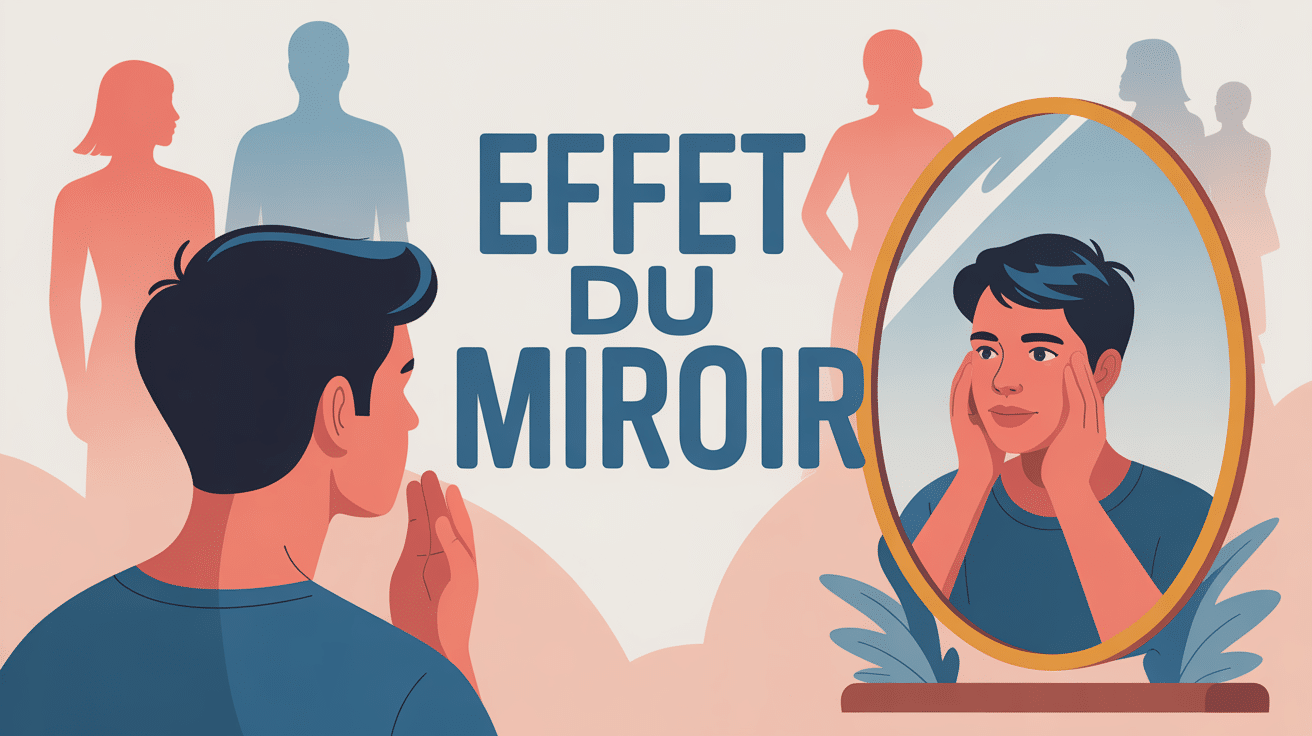 effet du miroir illustration psychologie développement personnel
