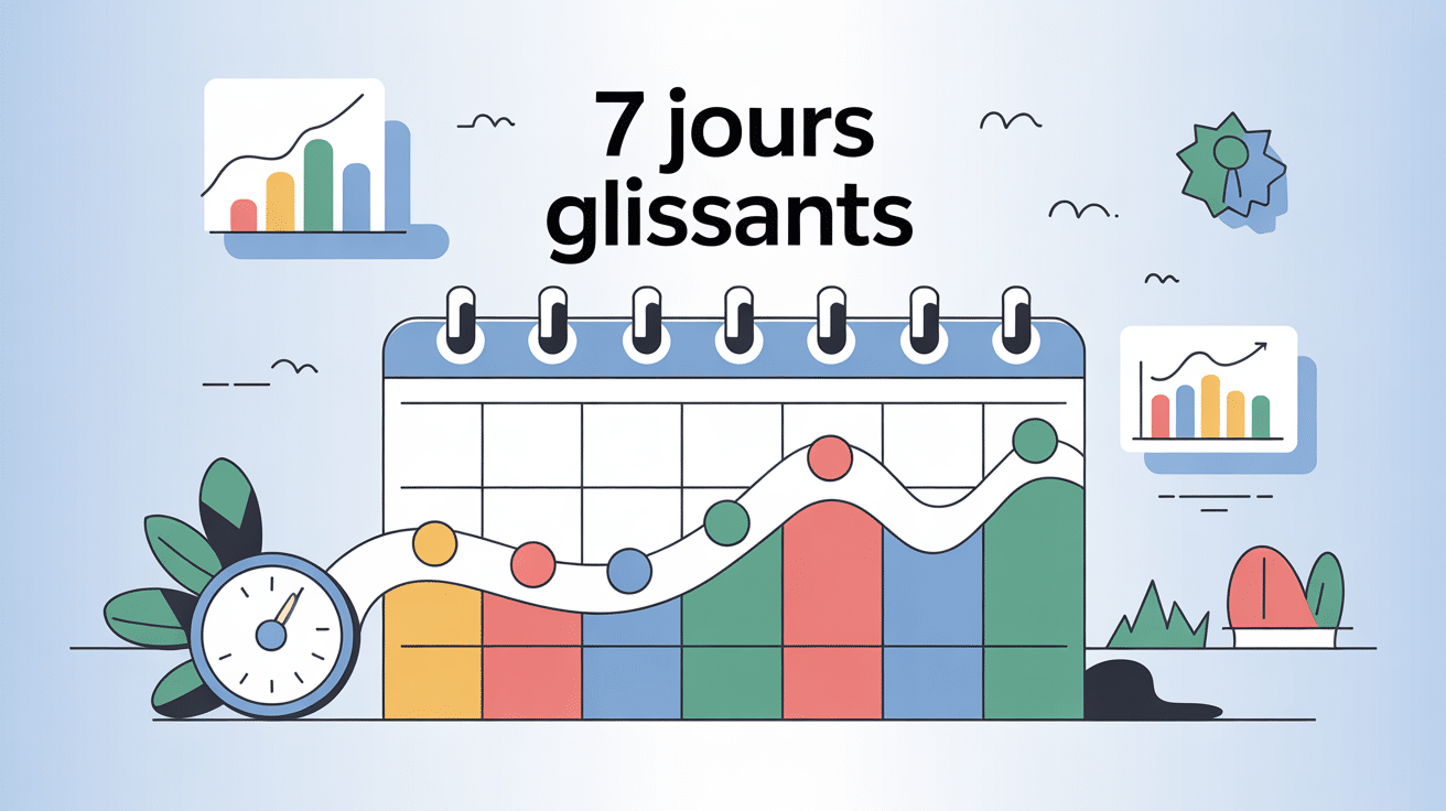 exemple de 7 jours glissants illustration calendrier stylisé