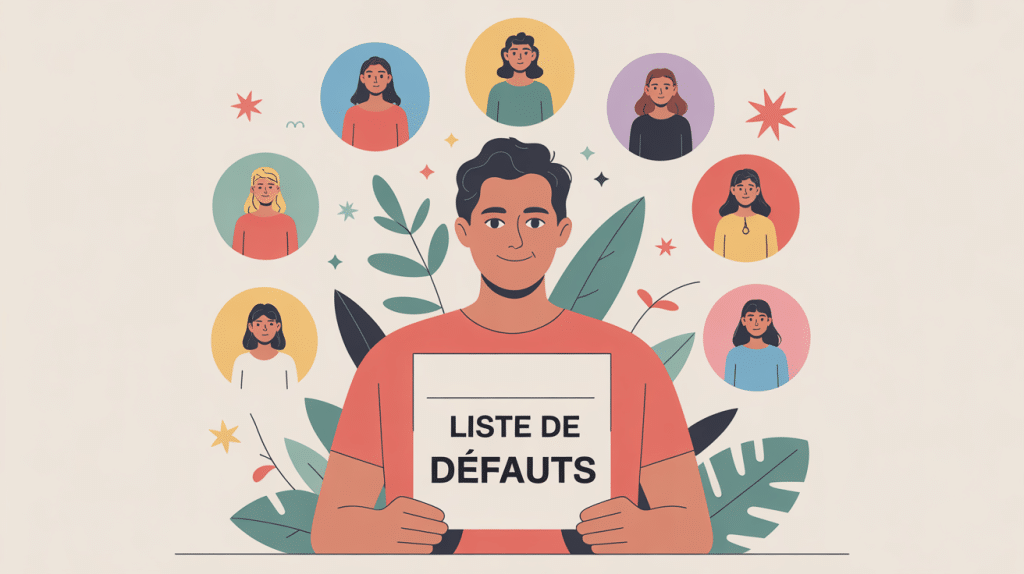 Illustration liste defaut introspection et traits de caractère