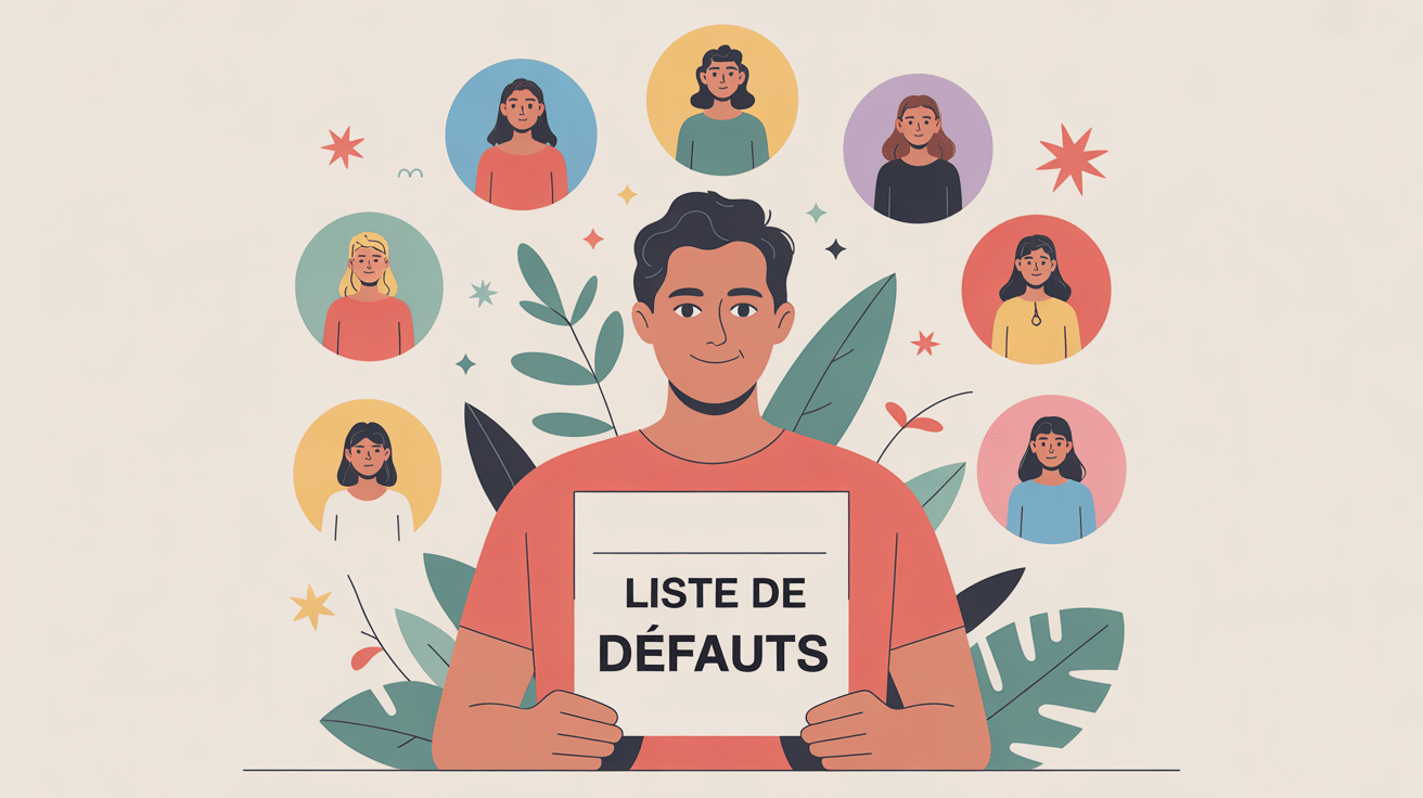 Illustration liste defaut introspection et traits de caractère