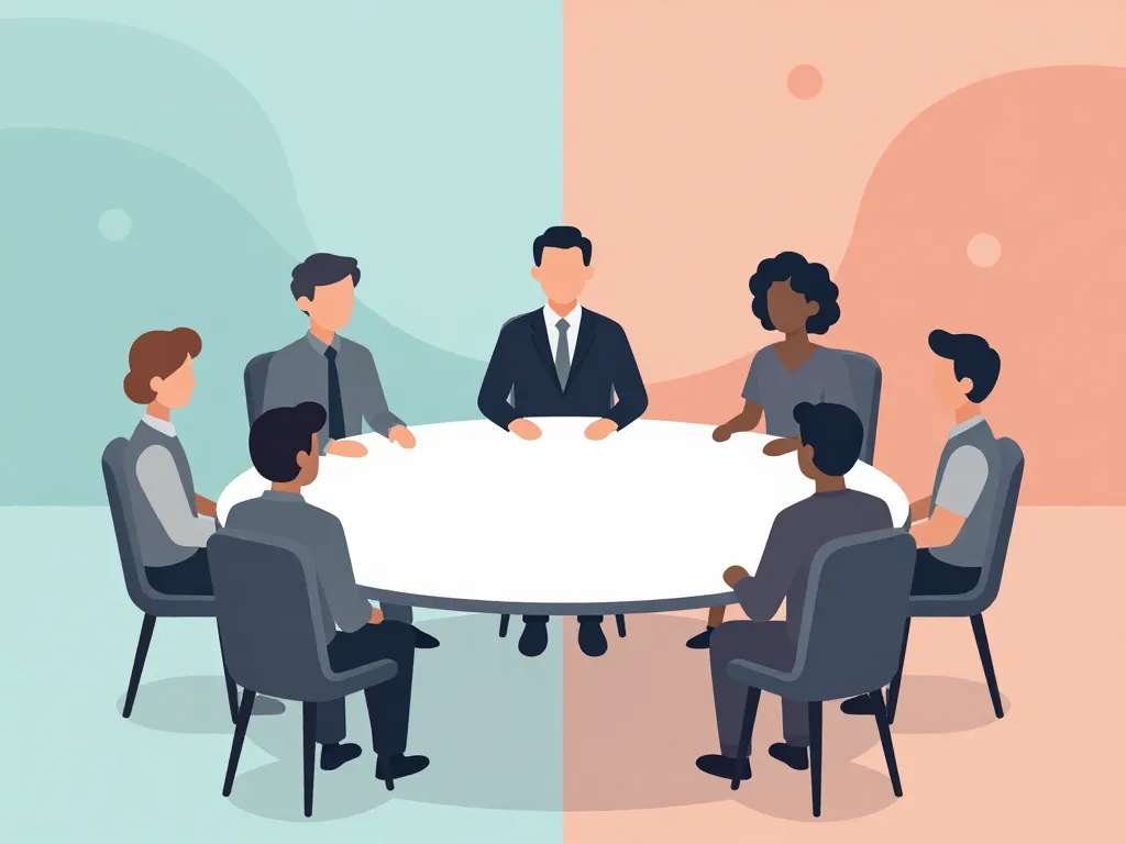 médiateur en situation difficile position neutre autour table