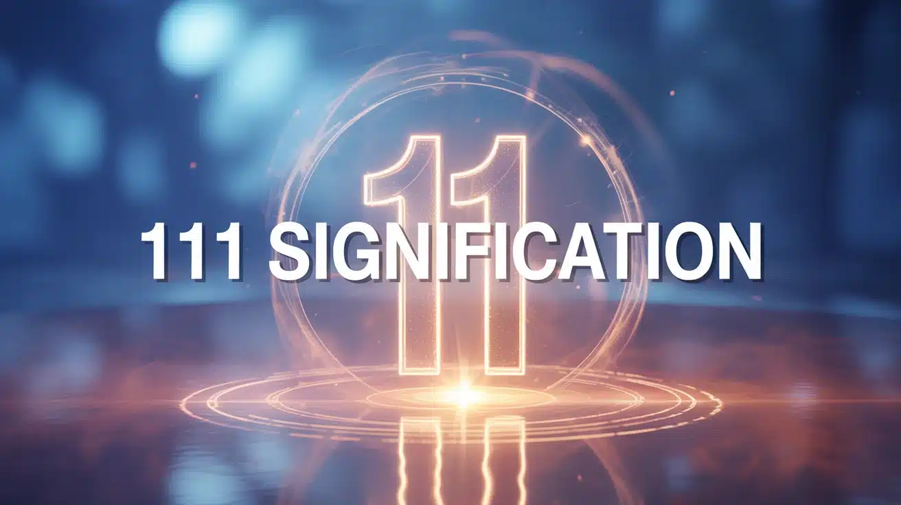 Illustration 111 signification numerologie avec chiffres lumineux et aura energetique