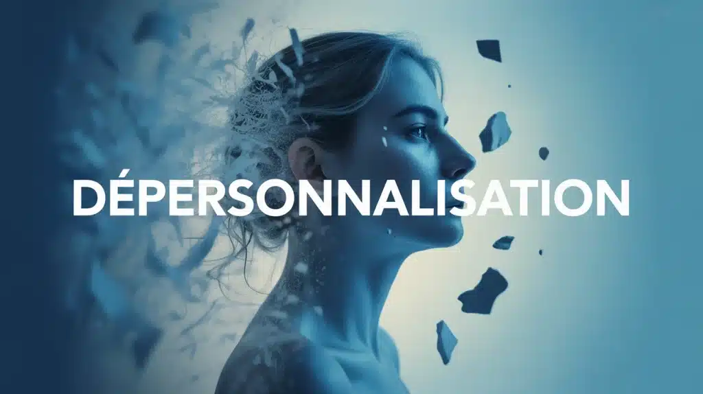 silhouette abstraite dépersonnalisation bleue