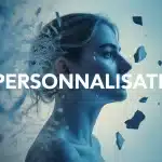 silhouette abstraite dépersonnalisation bleue