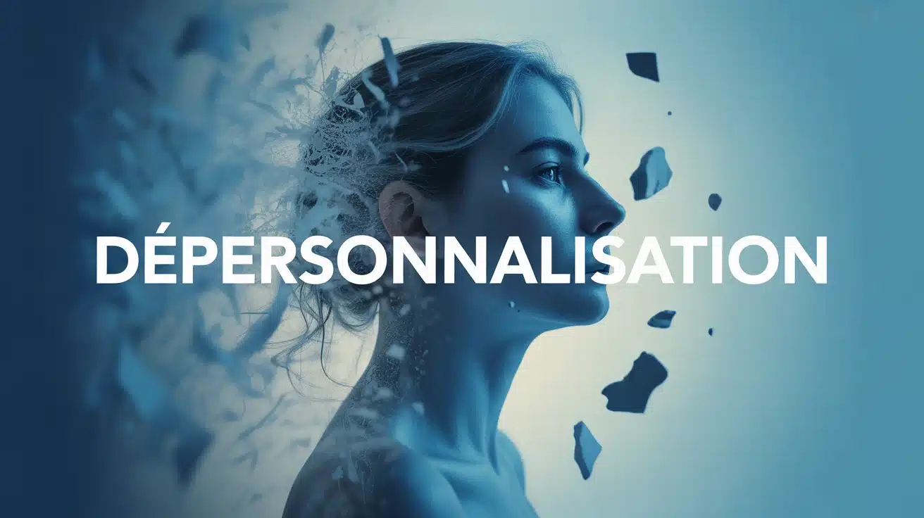 silhouette abstraite dépersonnalisation bleue