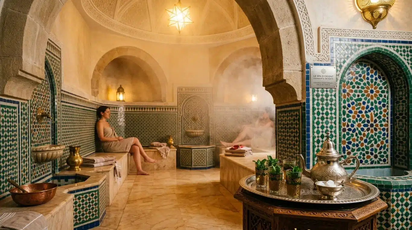 Ambiance relaxante dans un hammam traditionnel à Marseille