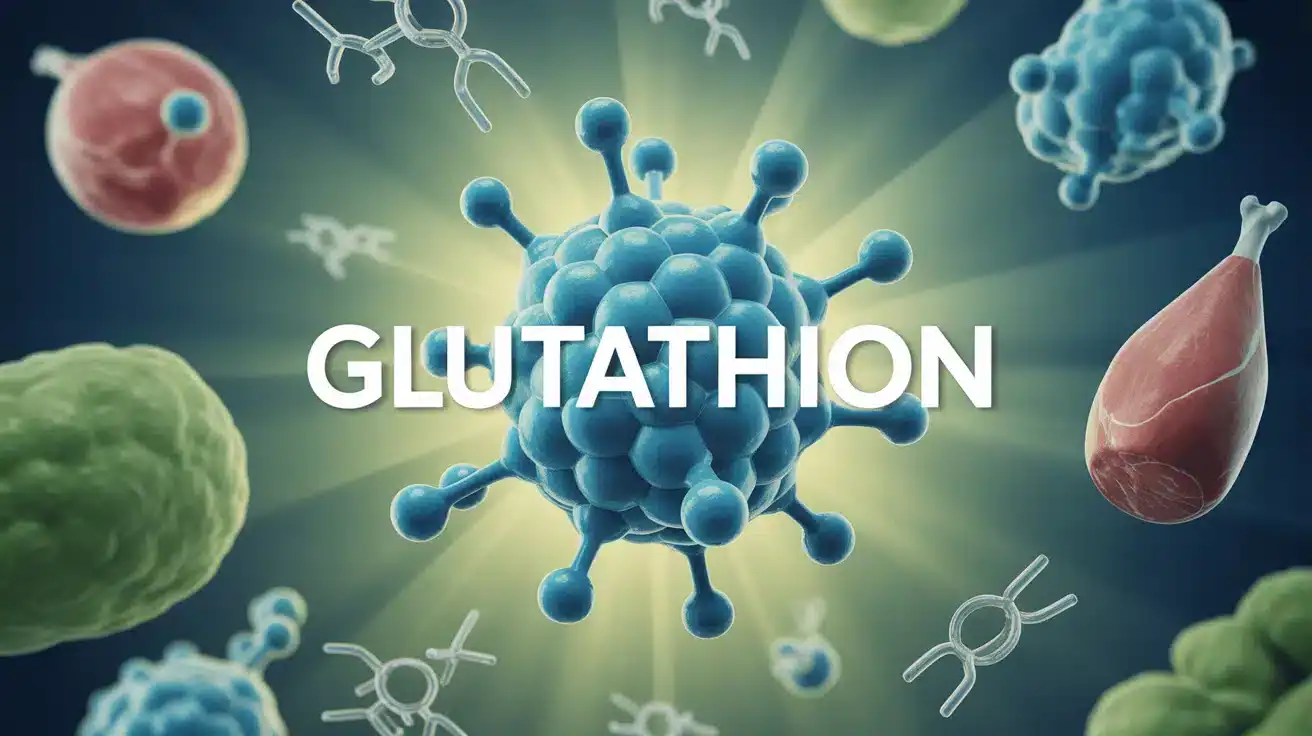 Illustration glutathion molécule antioxydant cellules radicaux libres foie